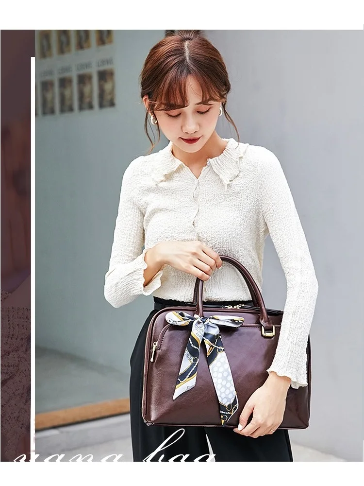 Sac pour ordinateur portable 13,13.3,14 pouces, étui en cuir PU, fourre-tout pour femmes, mallette de bureau, sac à main à bandoulière, messager PC, livraison directe 21