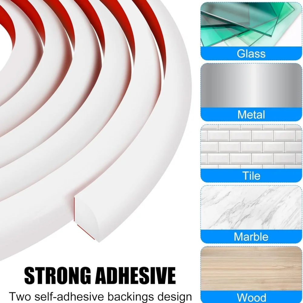 1 قطعة 39.37inX0.5in مرنة ربع جولة صب ذاتية اللصق تقليم ، مقاومة قشر وعصا صب المطبخ بلاط الحمام حافة #4