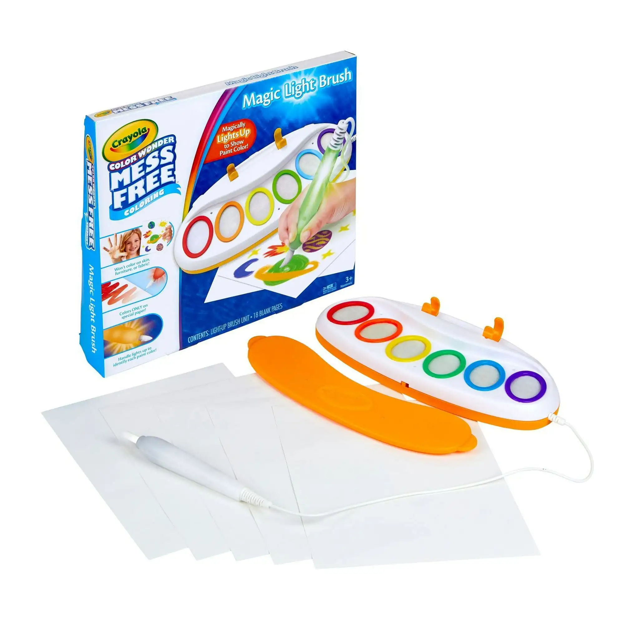 Crayola Color Wonder Magic Light Brush, Mess Free Kids Painting Set, Toddler Activities, Educational Toys, Gifts for Ages 3 & Up