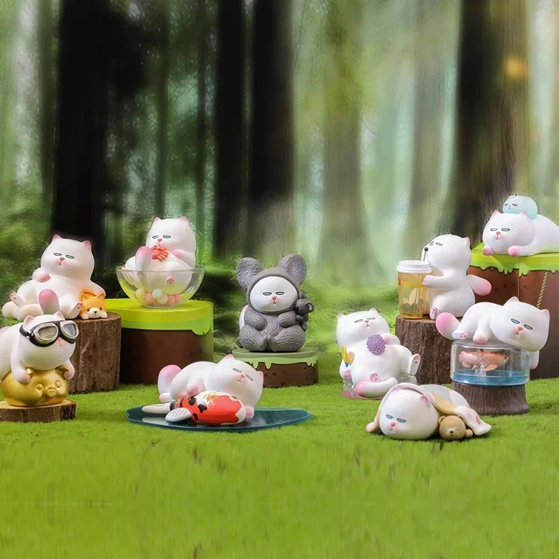 

POP MART Vivicat Lazy Friends серии аниме фигурка Mystery Box милая глухая коробка настольные украшения коллекция игрушечная кукла