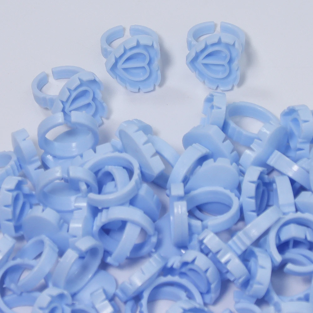 Annafris-まつげ用グルーリング,100個,粘着ホルダー,タトゥーインクカップ,まつげエクステ,化粧品