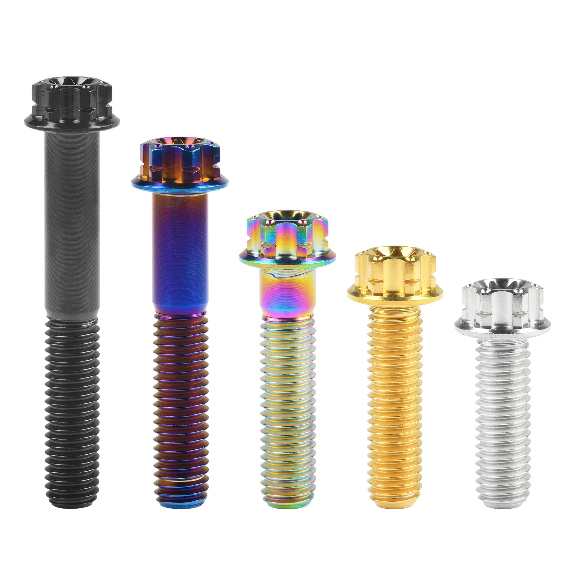 Wanyifa – vis à tête à bride Torx en titane M10x1.25/1.5 (T50) - longueur 15-90mm pour pièces de moto, 10 pièces