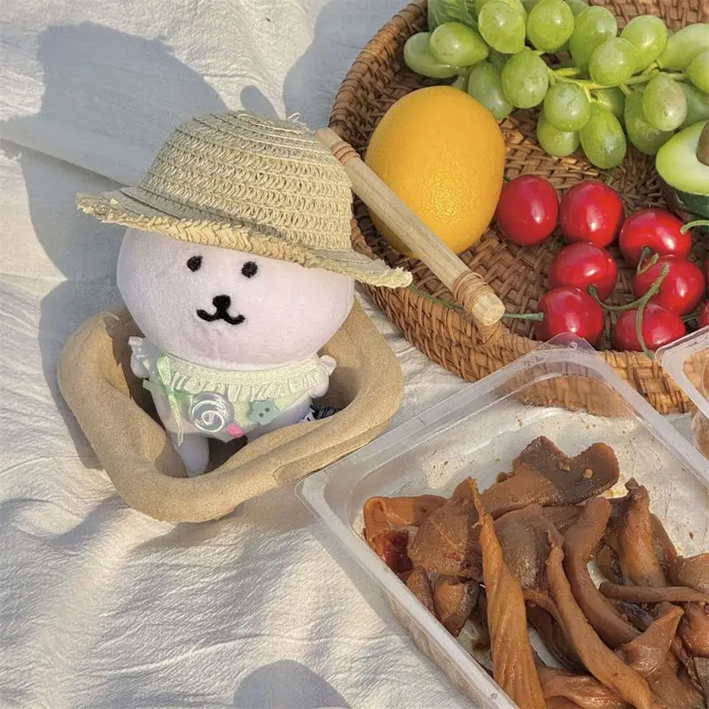 Joke Bear Daisy Straw Hat 13cm Head Cover Cute Baby Dress 10cm Cotton Doll Labubu Saliva Towel Baby Dress Shaped Clothes