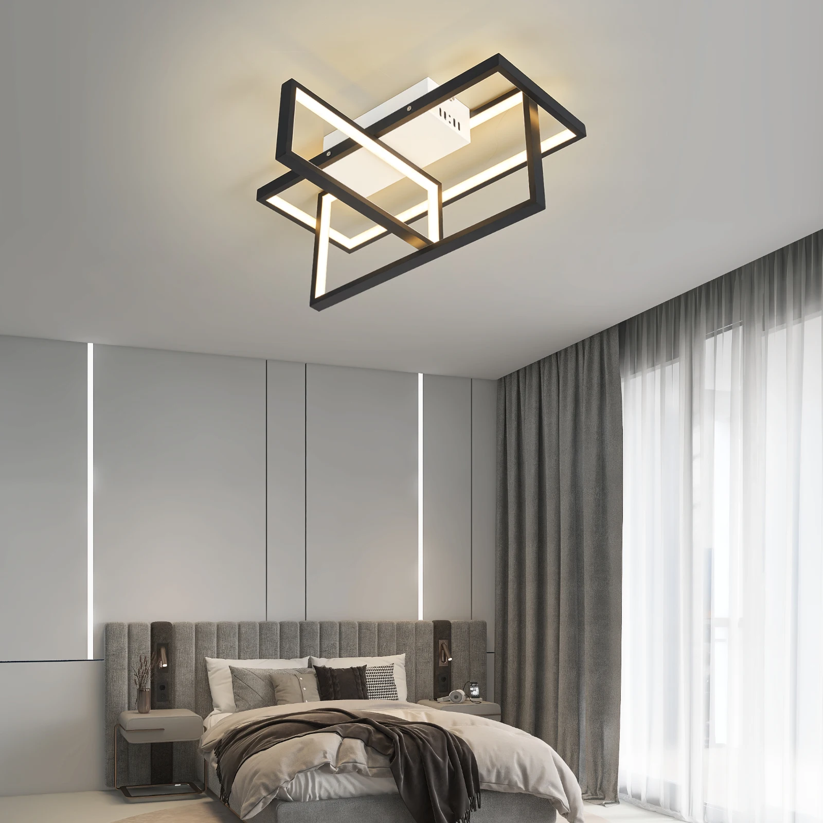 NEO Gleam Modern Led Ceiling Lihgts For Living Room Study room Bedroom Smart Home Alexa Ceiling Lamp fixtures Gold/Black Finish