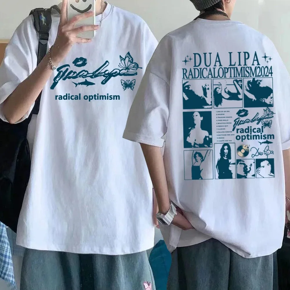 Casual Streetwear Dua-Lipa Radical Optimism T-Shirts Unisex Harajuku O-Neck Short Sleeve Popular Music Training Season Fans Gift