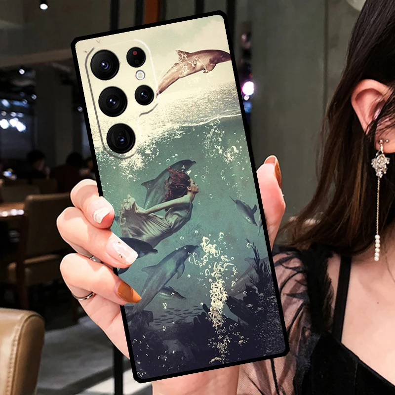 Ocean Dolphin Phone Case For Samsung Galaxy S23 Ultra S21 S22 Plus S20 FE S9 S10 Note 10 20 Ultra Cover