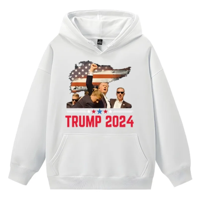 

Trump 2024 Survived Shot At Election Rally Hoodie, Trump 2024 American Flag Hoodie Unisex Pullover Hoodies