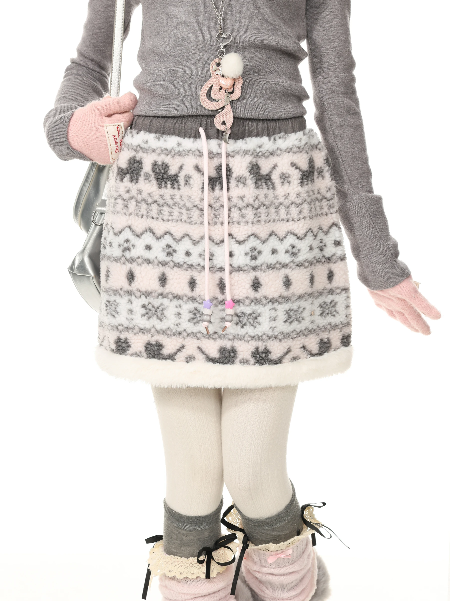 Sweet Design Half Skirt Women's Style Casual Polyester Fiber mid Waist A-Line Short Skirt for Autumn Home Cute Skirts