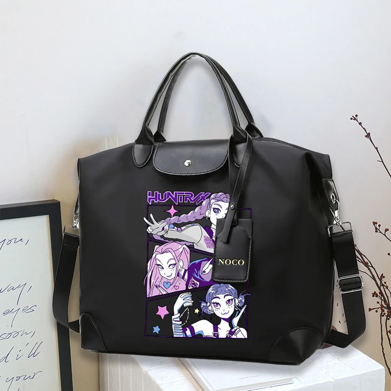 

Горячие Kpop Demon Hunters, дорожные сумки с принтом аниме, ручная кладь, женские и мужские сумки на плечо, сумки большой вместимости, подарок