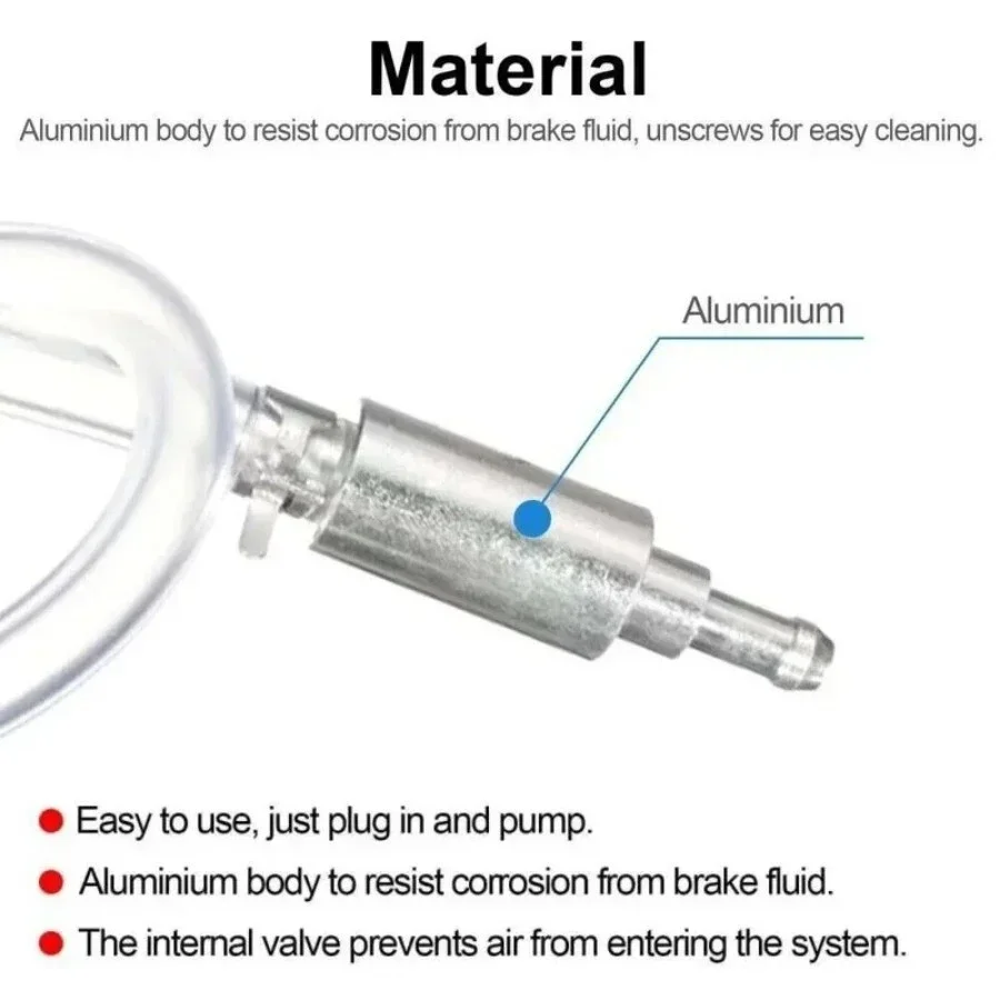 Manual Fluid Extractor Pump, Motorcycle Brake Bleeder Kit, One-Way Check Valve Hydraulic Brake Clutch Bleeding Tool, with Alumin view 3