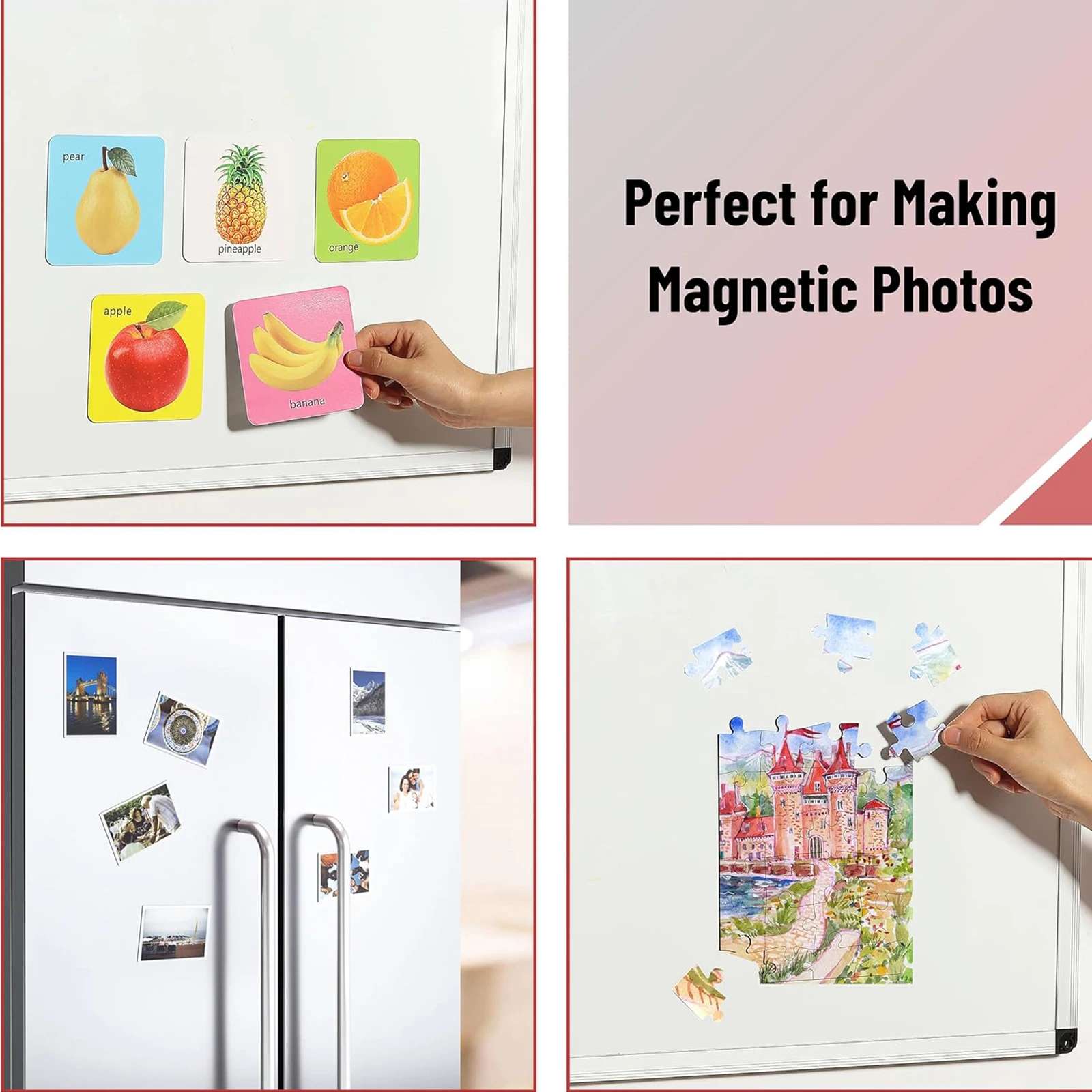 ESHANG – 10er-Pack 4" x 6", selbstklebende Magnetplatten, mit selbstklebender Rückseite, flexible Bildmagnete, schneidbare Magnetplatten