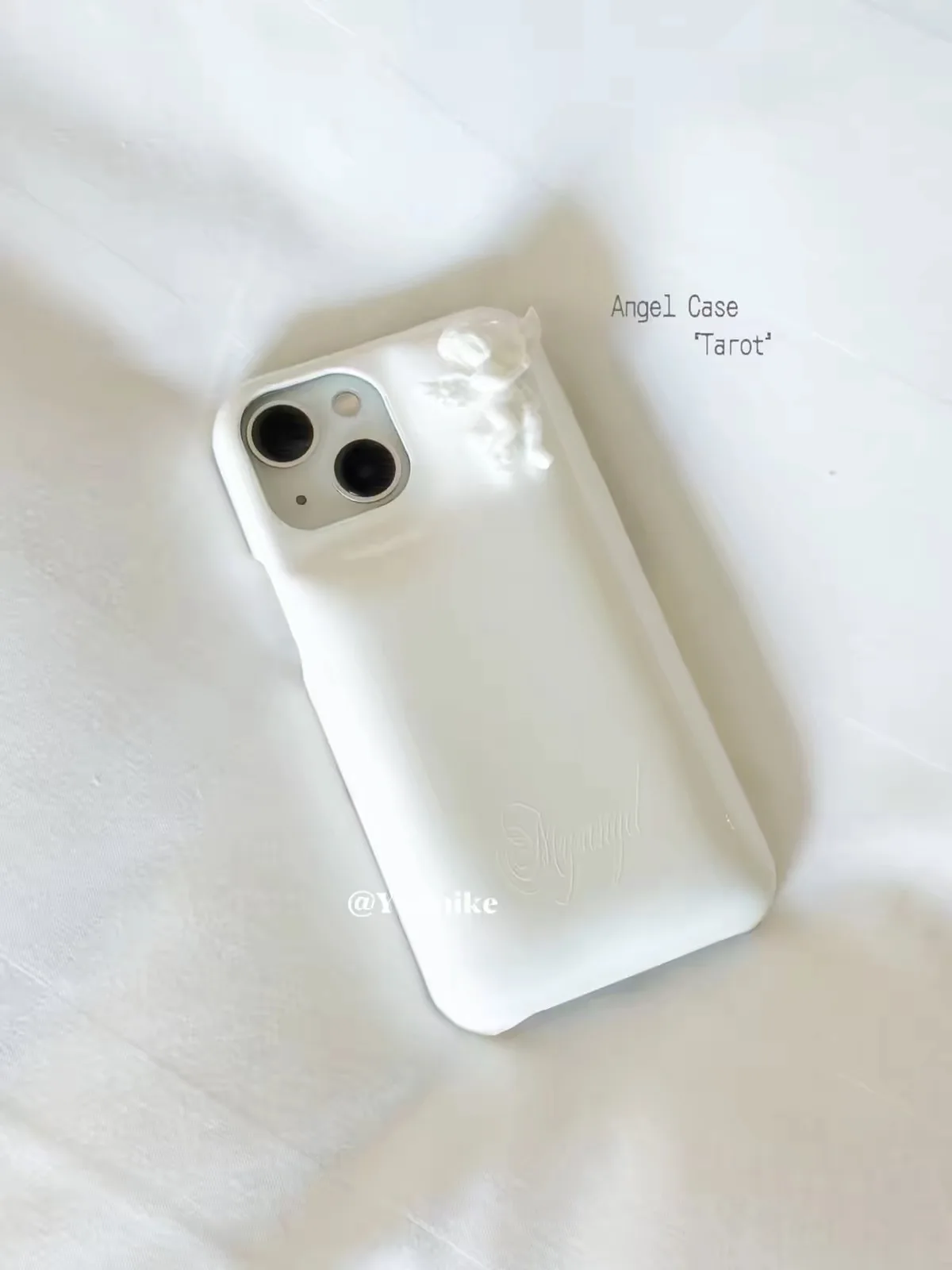 Elegant Artistic Angelic Leather Phone Case, suitable for iPhone.