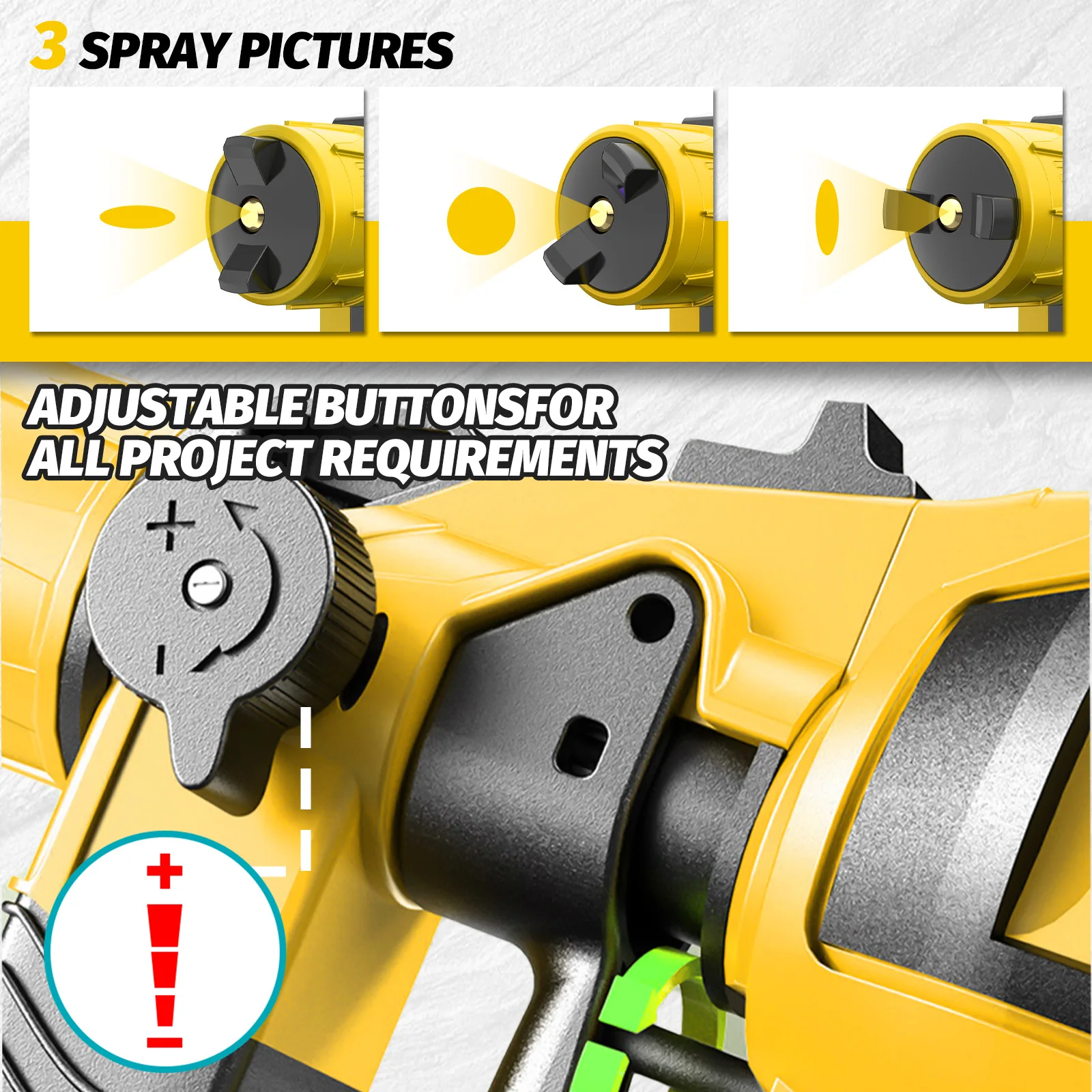 Spruzzatore di vernice a batteria per pistola spruzzatrice HPIV a batteria DEWALT con kit di pulizia a 4 ugelli Serbatoio da 1000 ml per Frence domestica (senza batteria)