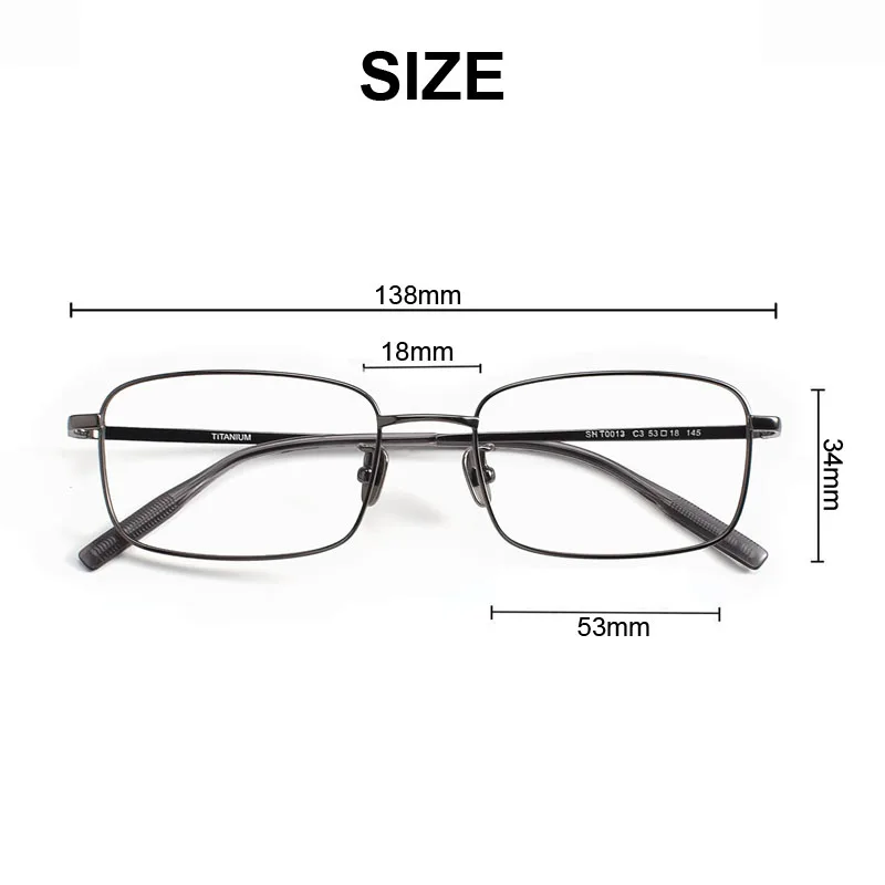 Male Classic Small Rectangle Pure Titanium Myopia Glasses Frame Business Men Ultra- Light Simple Square Optical Spectacles