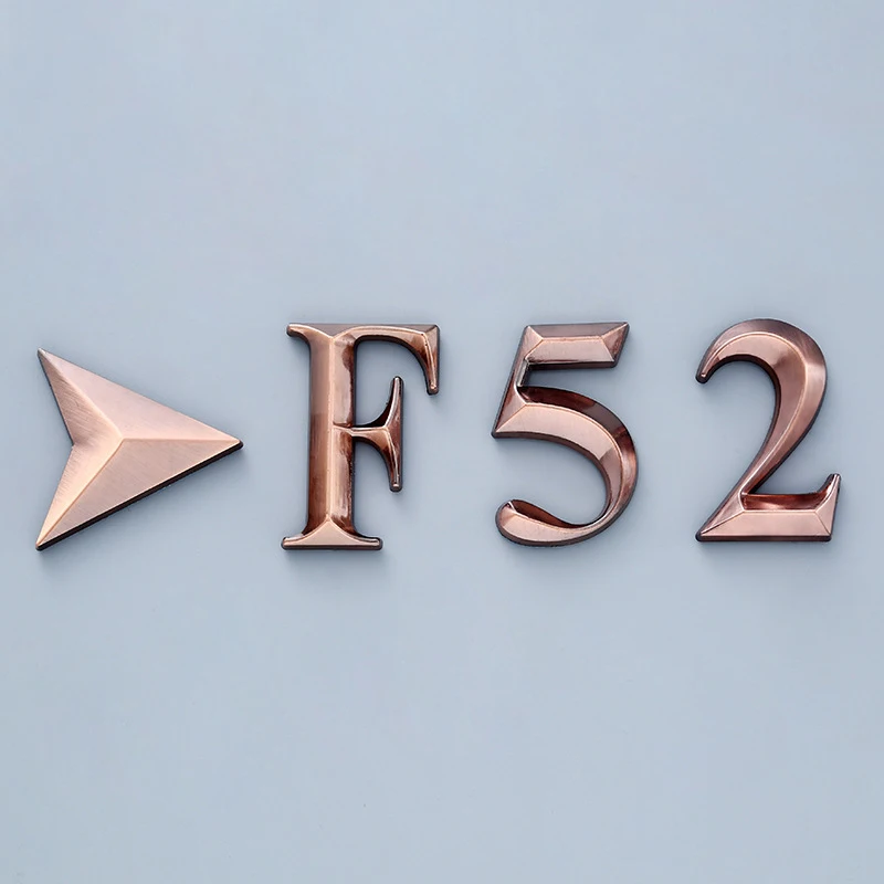 1x Red Copper Self Adhesive Door Number Sign Letter Digit Apartment Hotel Office Door Address Street Number Stickers Plate Sign