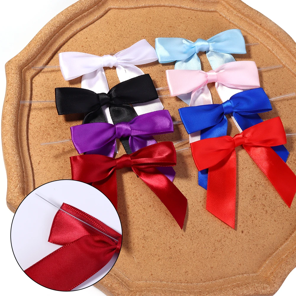 10–50 Stück bunte Twist-Tie-Schleifen aus Satinband für Lebensmittel, Geschenkverpackungen, Versiegelung, DIY, Hochzeit, Weihnachten, Party-Dekoration – Detail 4
