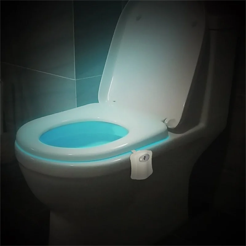 1/2Pack Toilet Night Light 8 Colors Changing LED Automatic PIR Motion Sensor Toilet Night Light Bowl for Bathroom Washing Room