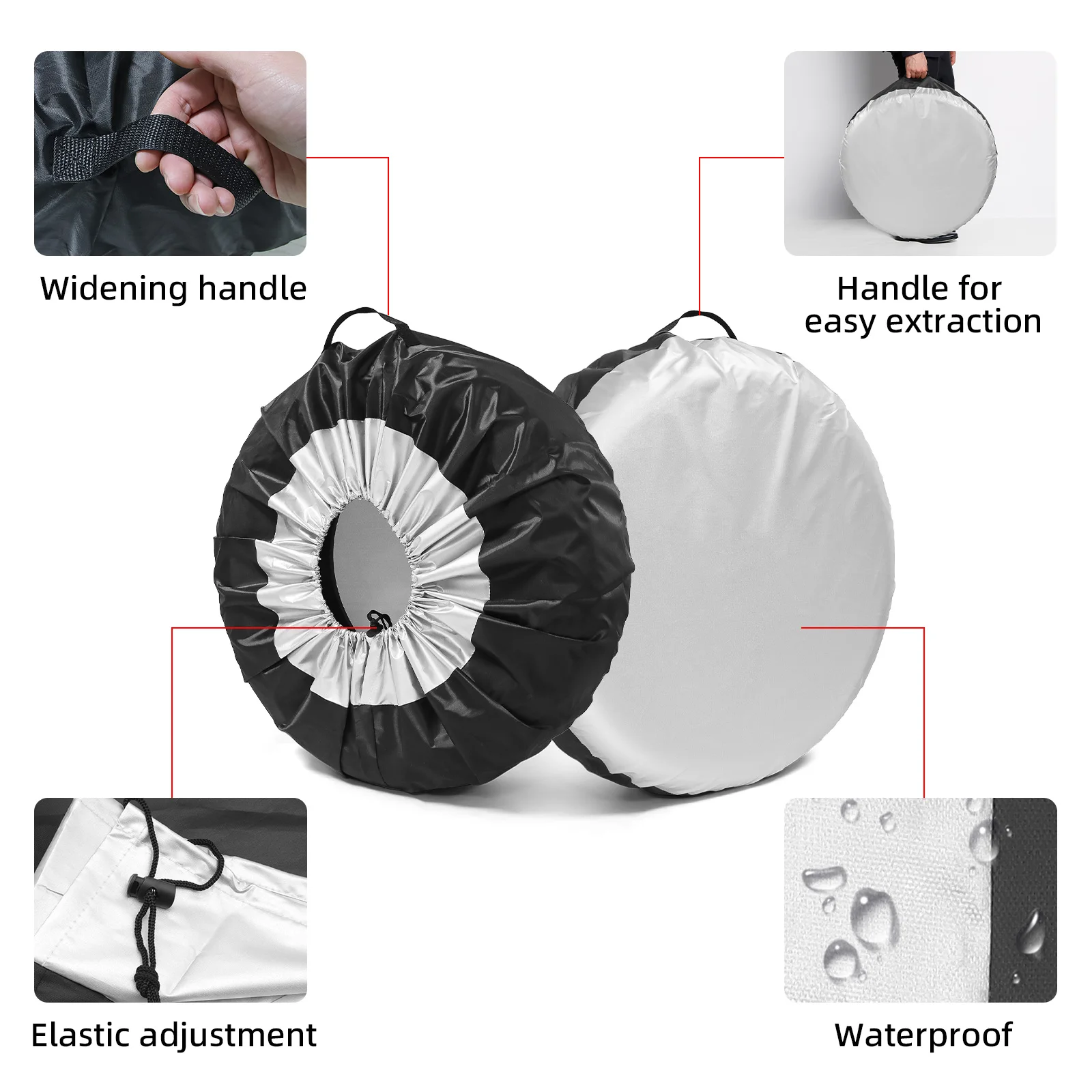 Tire Cover Case Car Spare Tire Cover Storage Bags Tire For Cars Wheel Covers Dustproof Waterproof Bag 13-16inch 16-20inch