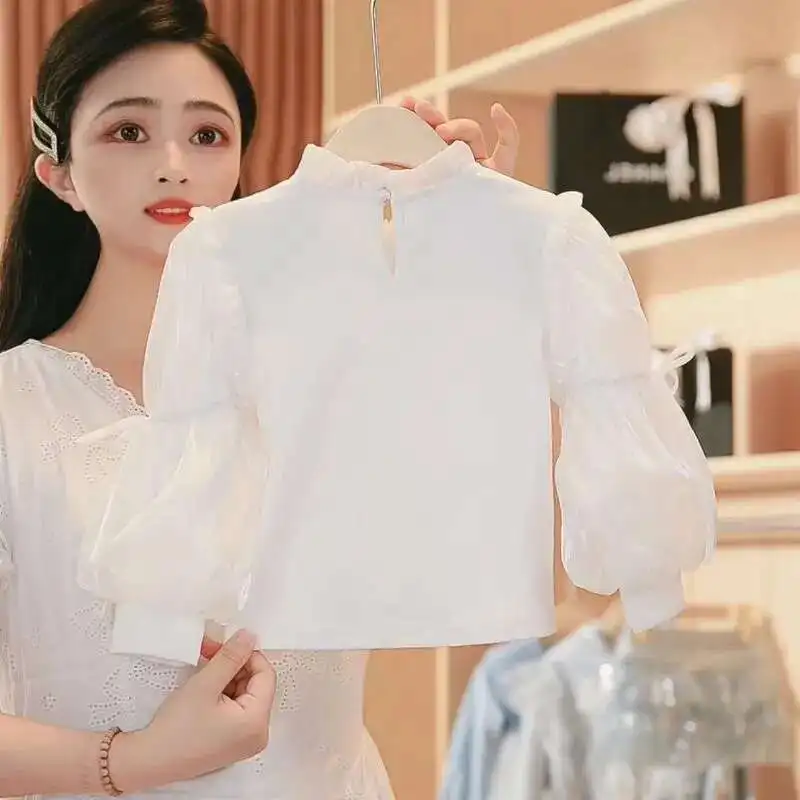 

New Baby Girls Fall Boutique Fashion 3 Pieces Sets Knitting Vest+ Blouse + Jean Pants Princess Sweet Suits 2-8T