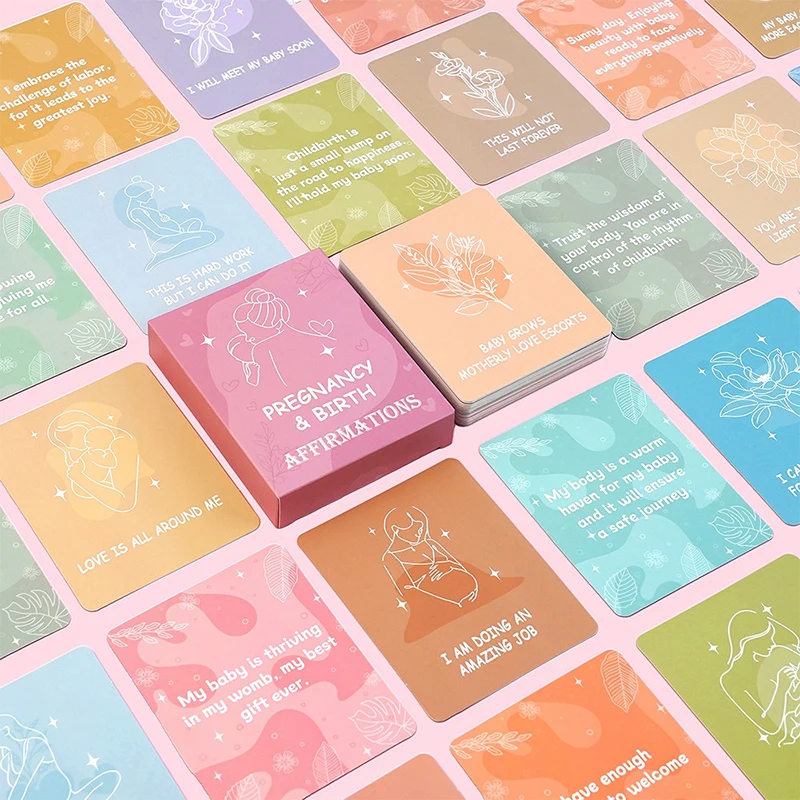 

50Pcs Pregnant Women Affirmation Cards S, Daily Positive Motivation Cards With Uplifting Encouragement Cards For Girls & Women