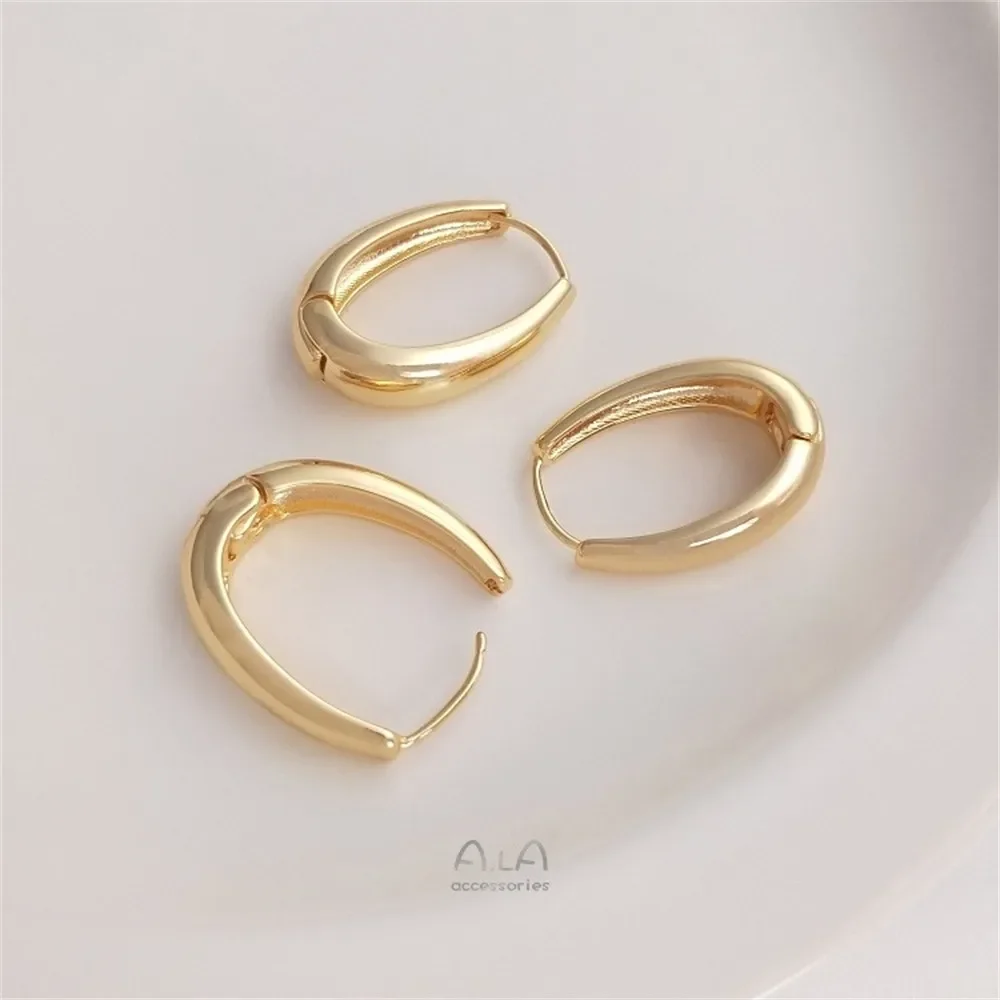 14K Gold Droplet Ear Buckle Fashionable, Light Luxury, Simple and Elegant Women's Earrings, High End Ear Accessories E138