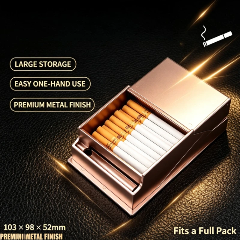 Portable 20-Cigarette Storage Box, Pressure Resistant Plastic Pop-Up Cigarette Holder, Automatic Spring Open Design