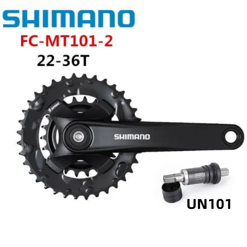 Shimano ALIVIO FC-MT101 Mountain Bike Bicycle Crankset 3×9 Speed 170mm 40T 36T With Shimano Square Hole 122.5 Bottom Bracket