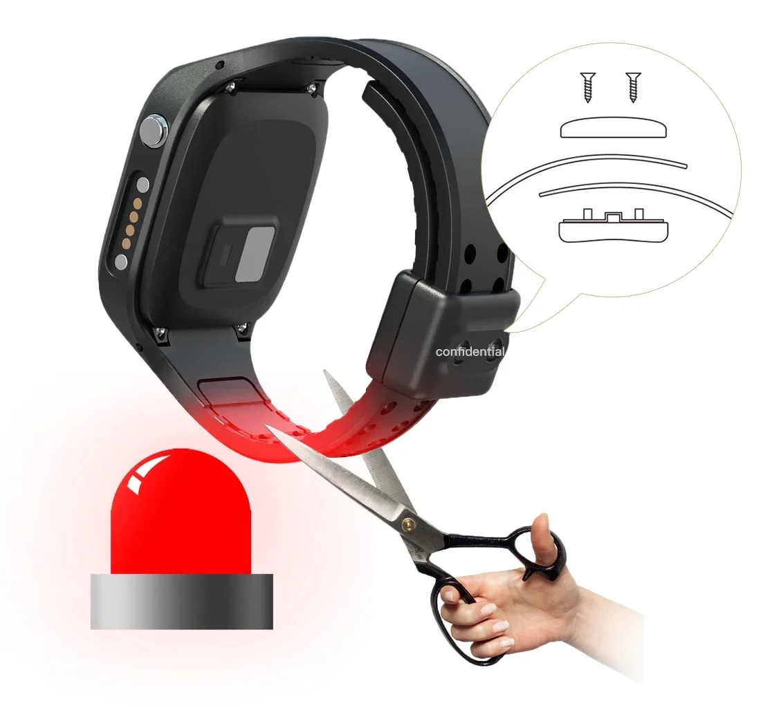 4G GPS Prisoner Inmate Tracker Tamper Proof wristband and Anti-cut Electronic Monitoring Watch for Offender Tracking