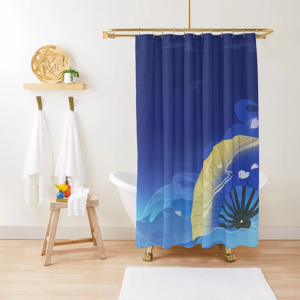 

Ayaka Fan Pattern Shower Curtain Luxury Bathroom Shower Shower Bathroom Curtain