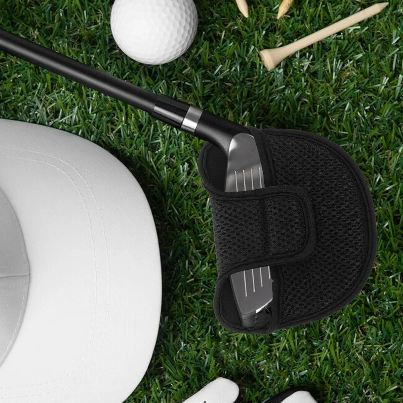 

Club Head Covers Putter Protective Accessories Men Golf Equipment Nylon Mesh Semicircular Longlasting Breathable Scratch
