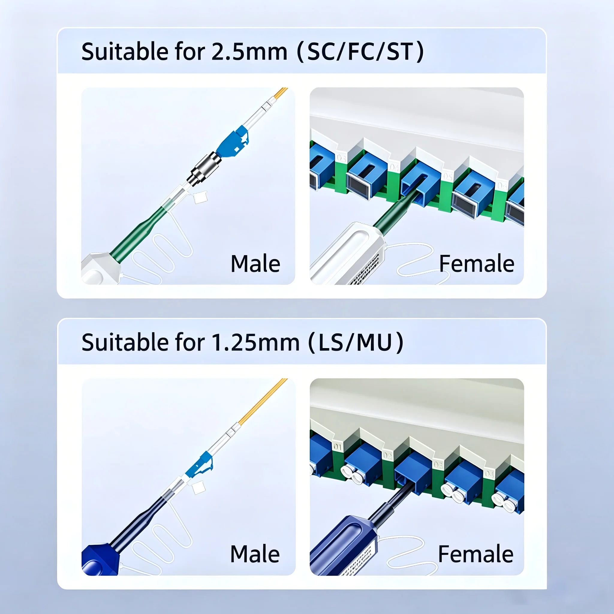 2.5mm 1.25mm Fiber Optic Cleaning Pen One Click Clean Tool For SC FC ST LC MU Optical Connector image 2