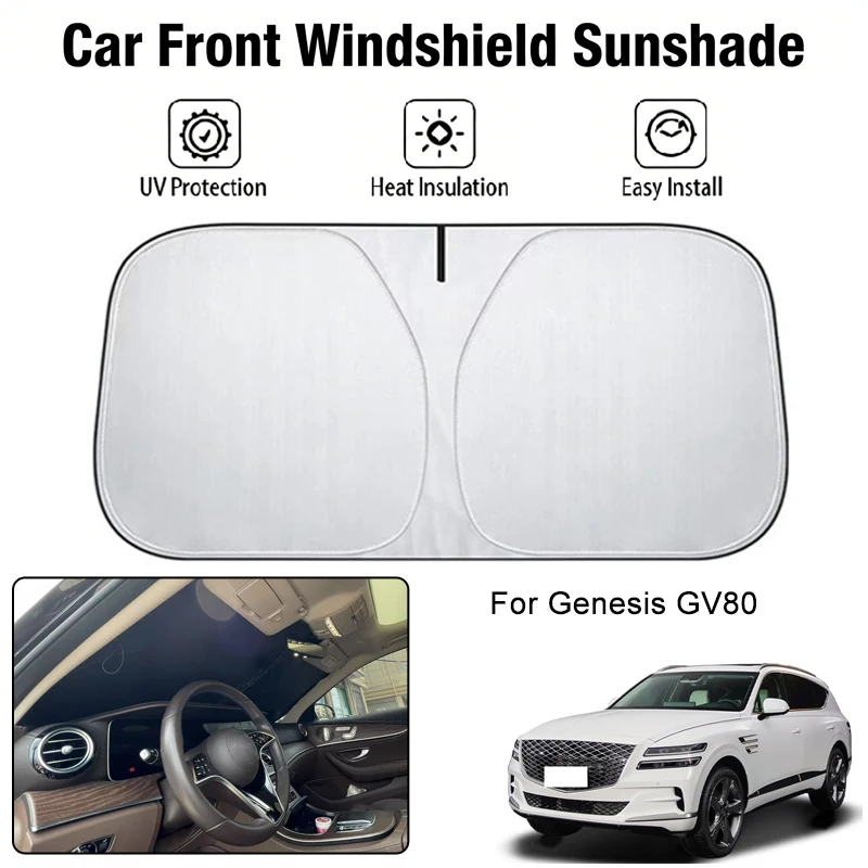 

Car Front Windshield Sunshade Cover For Genesis GV80 UV Block Heat Insulation Auto Interior Sun Protection Accessories