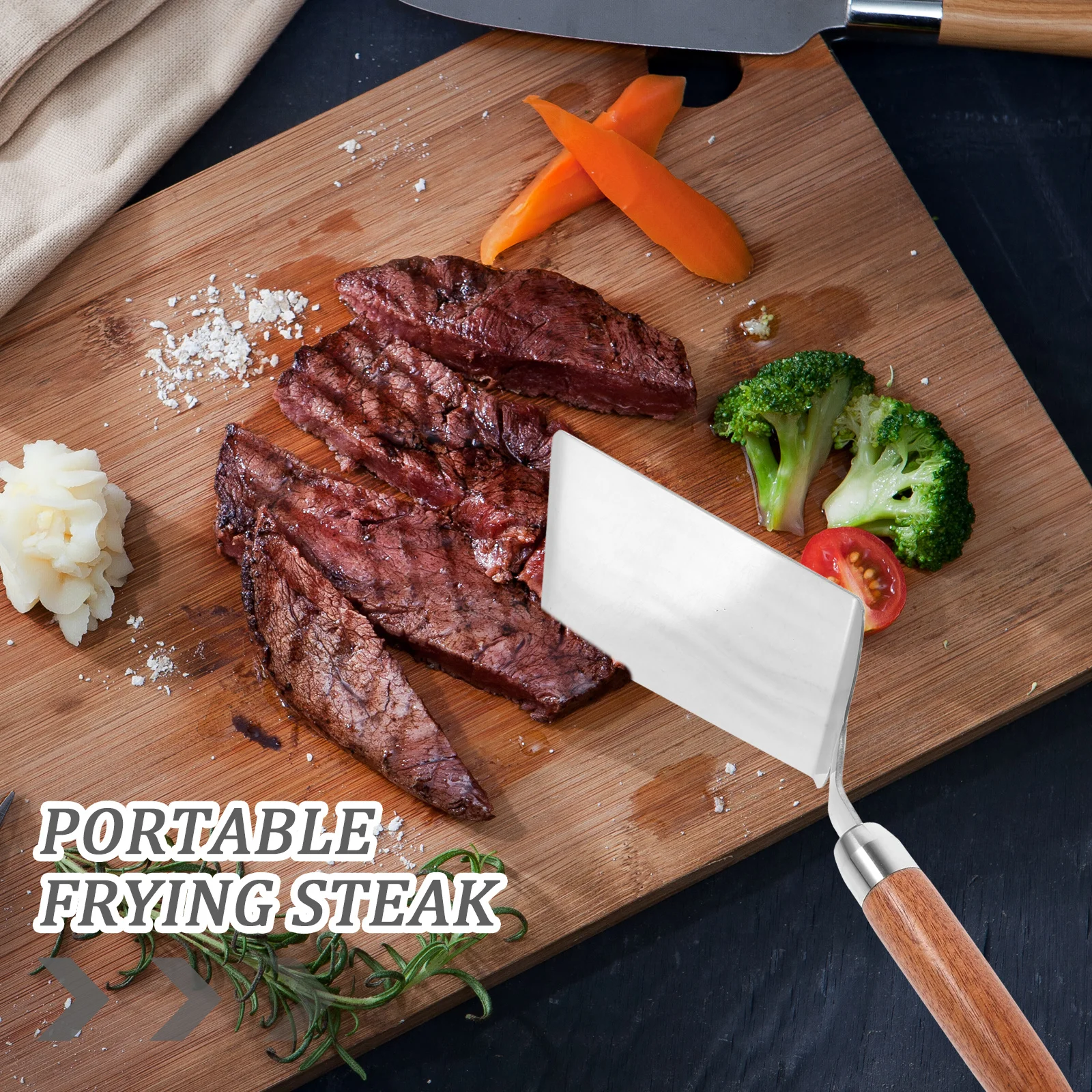 

Stainless Steel Steak Shovel Metal Pancake Spatula Kitchen Cooking Frying Shovel Handy Tool Steak Frying Spatula