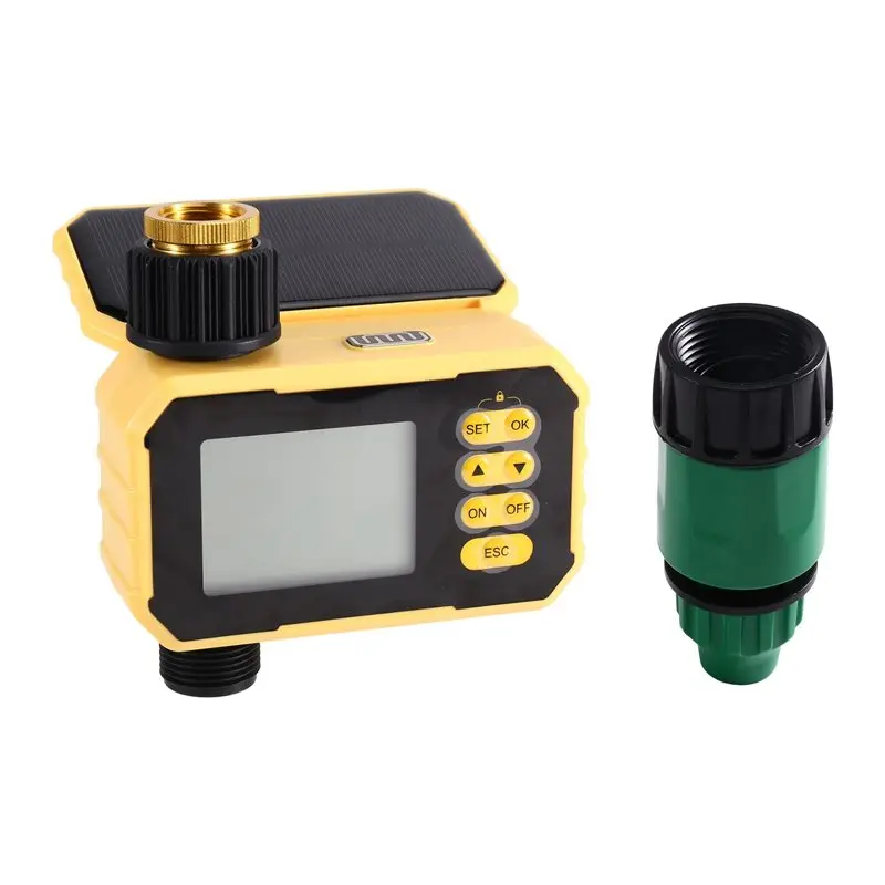 ABMH-Wifi Smart Solar Sprinkler Timer Water Timer Rechargeable With Rain Delay Manual & Automatic Watering For Garden Hose US