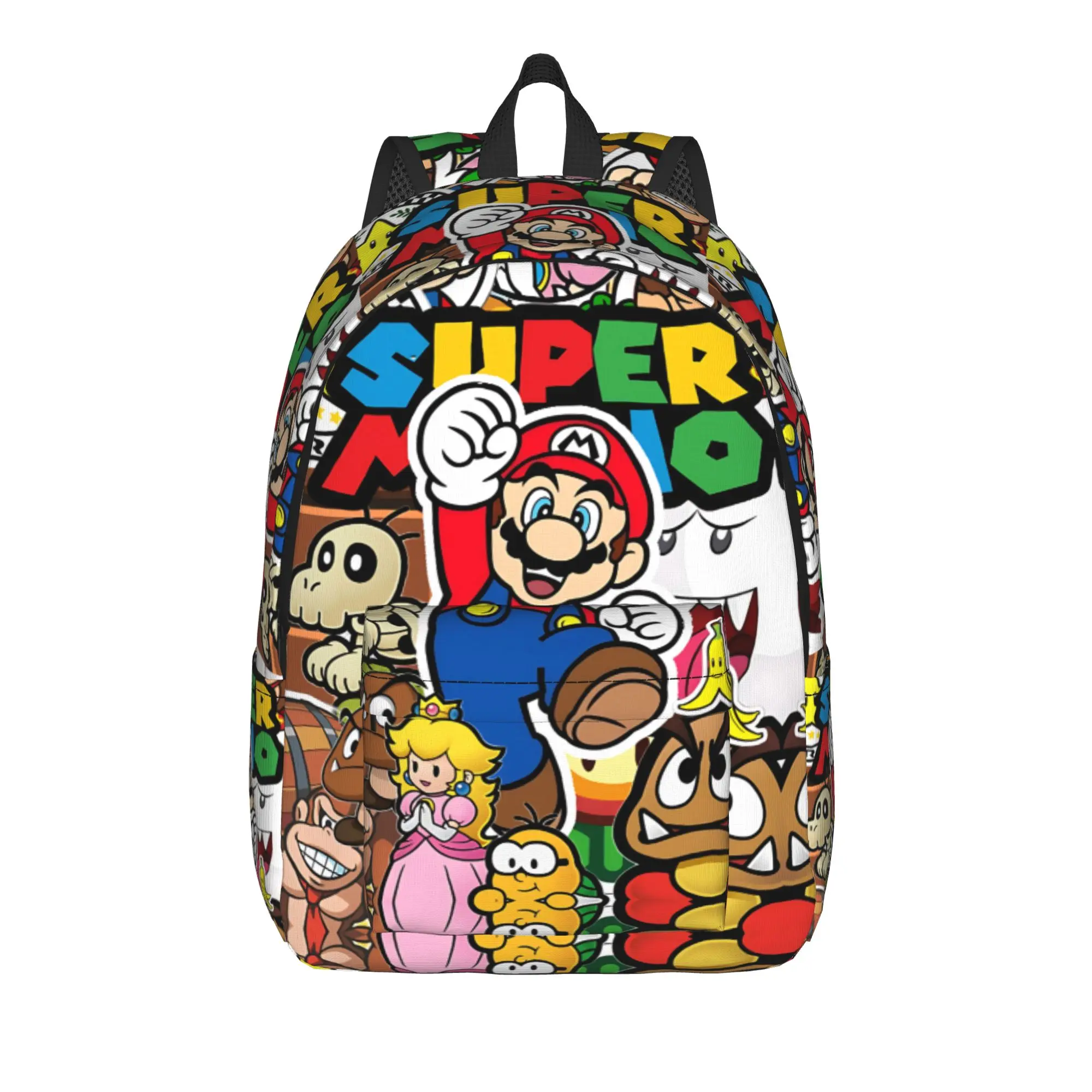 Fashion Cartoon Super Mario Backpack  Mochilas Casual School Sturdy Shoulder Rucksack
