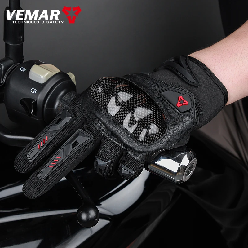 

Летние мотоциклетные перчатки VEMAR с защитой костяшек пальцев для мужчин и женщин, для MTB, велоспорта, гонок и езды на мотоцикле