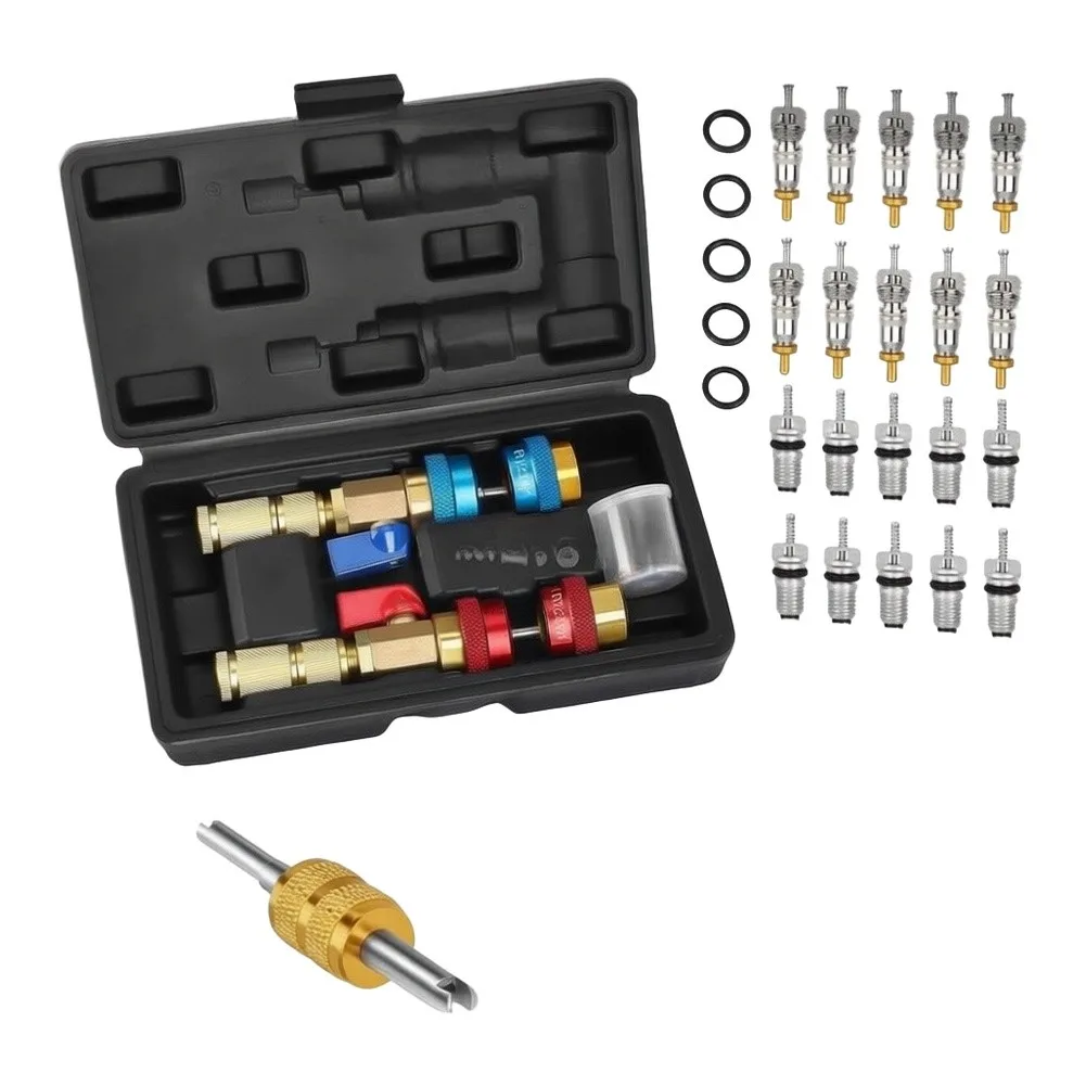 R134a AC Valve Core Removal Tool Kit For Vehicle Climate Control System Repair Installer Tool Set