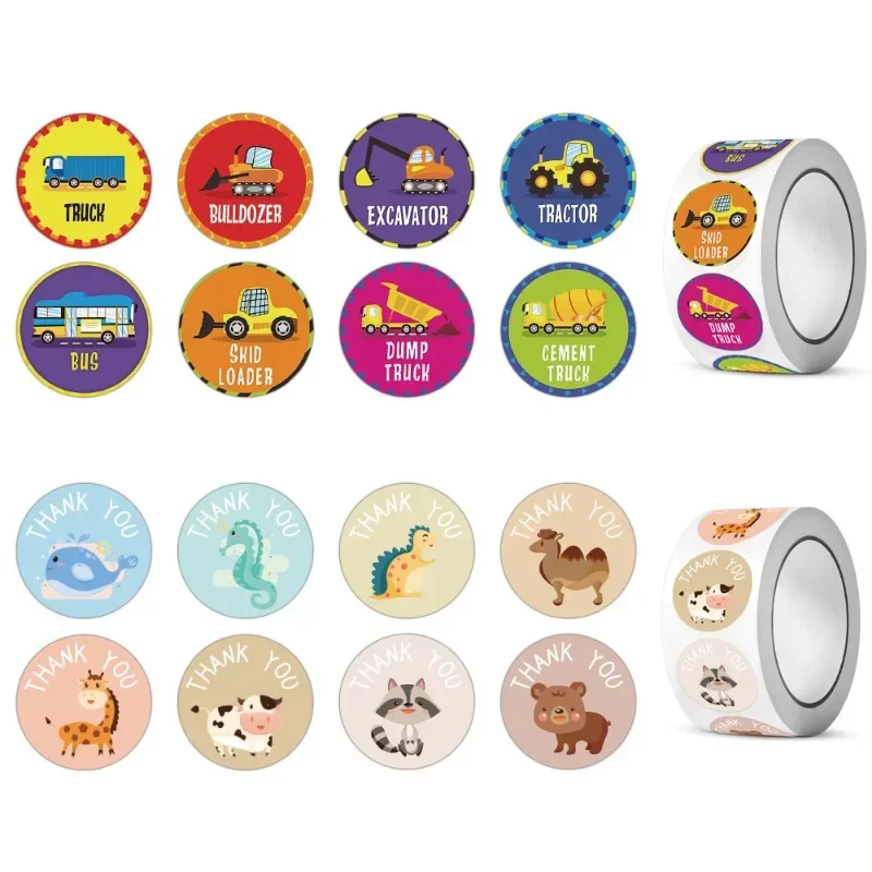 Cute Cartoon Animals Reward Stickers for Kids School Teacher Supplies Kids Classic Toy Gift Sealing Decor Stationery