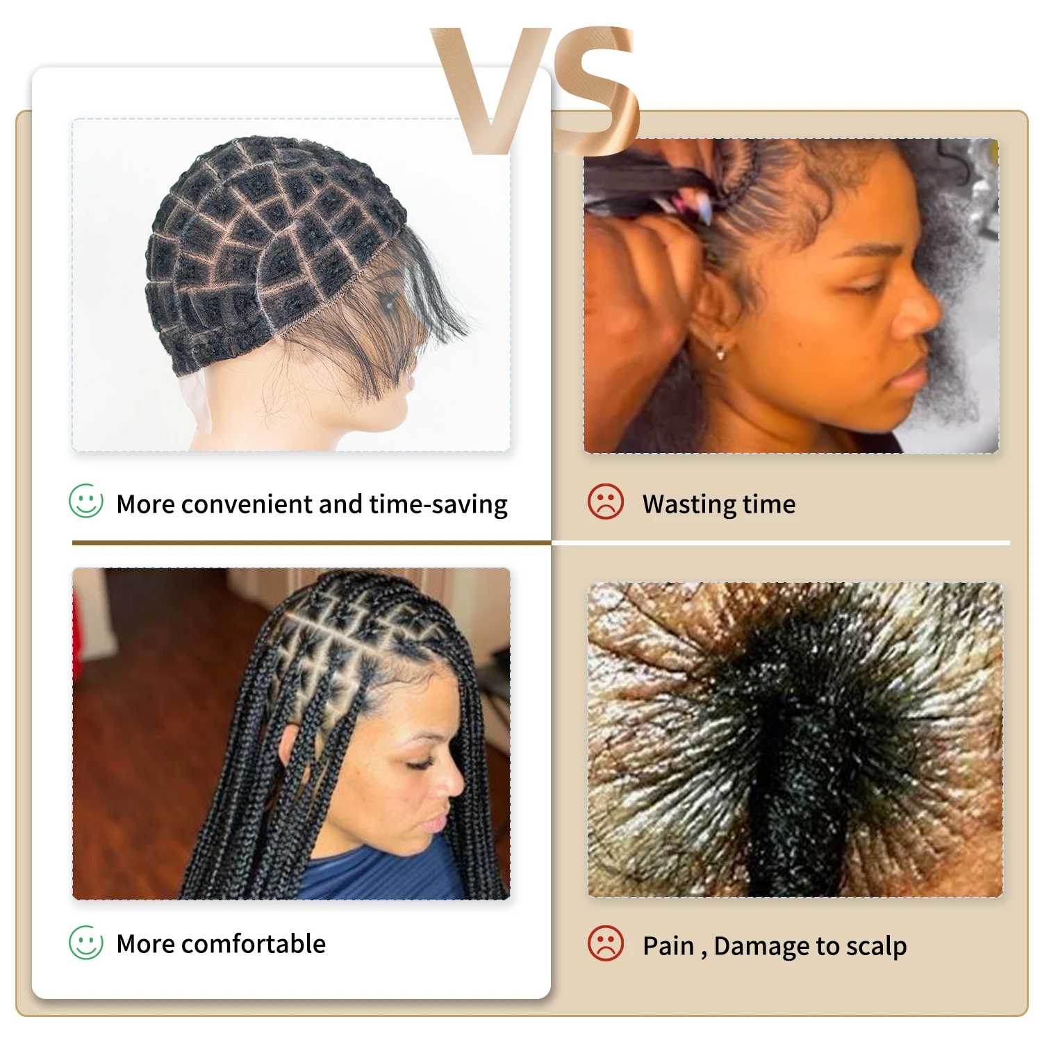 Braided Wig Caps with Baby Hair Full Double Lace Wigs Caps for Making Wig Glueless Crochet Wig Caps for Black Women (95Sections)