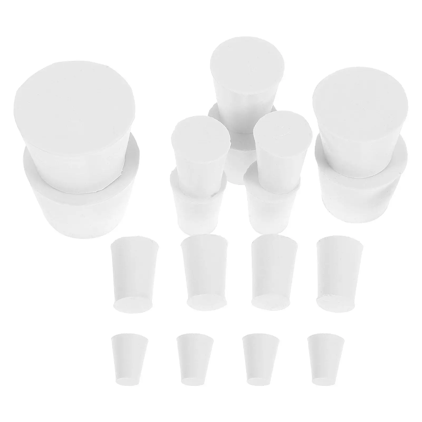 18Pcs Rubber Lab Stoppers Tapered Rubber Plugs Assorted Sizes Sealing Bungs for Laboratory Test Tubes Spill Prevention