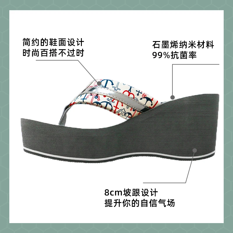 BOREE Flip Flops Women Shoes Beach Sandals Wedge Platform Light Plus Size Shoes Non-slip Slippers dames teenslippers zomer 2024