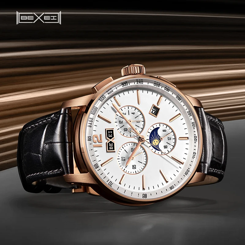 

BEXEI 9059 Skeleton fashion mechanical watch for men automatic movement Luxury synthetic sapphire waterproof Reserve 45H