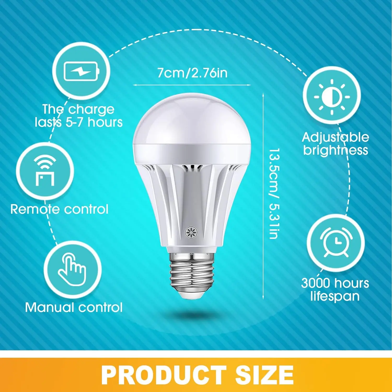 Rechargeable Light Bulbs, LED Magic Bulb with Remote Controller Warm White Emergency Lamp Without Warm