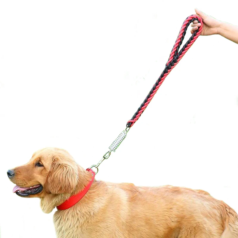 

Durable Nylon Dog Leash Heavy Duty Spring Traffic Control Training Short Leashes for Medium Large Dogs Pitbull Pet Accessories