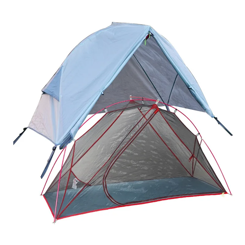 Outdoor thickened rainproof and windproof four seasons camping tent, single off-ground tent