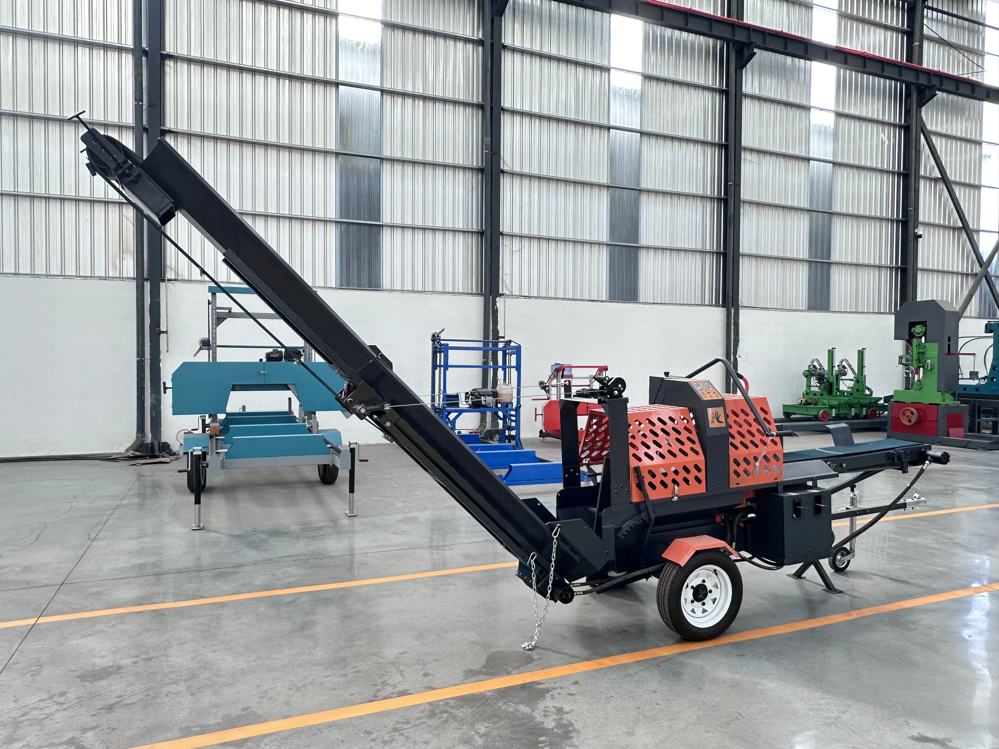 Easy Operation   Engine Wood Processor Multi-purpose Wood Cutting Splitting Machine
