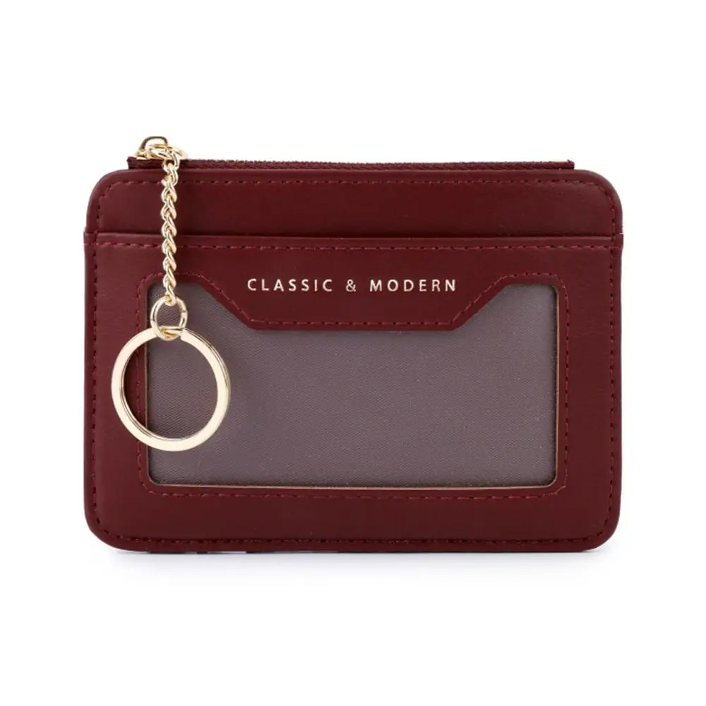 Ladies Accessory Multi-card Slots Card Bag Keychain Hanging PU Leather Multi-card Wallet Leather Coin Purse Everyday Carry