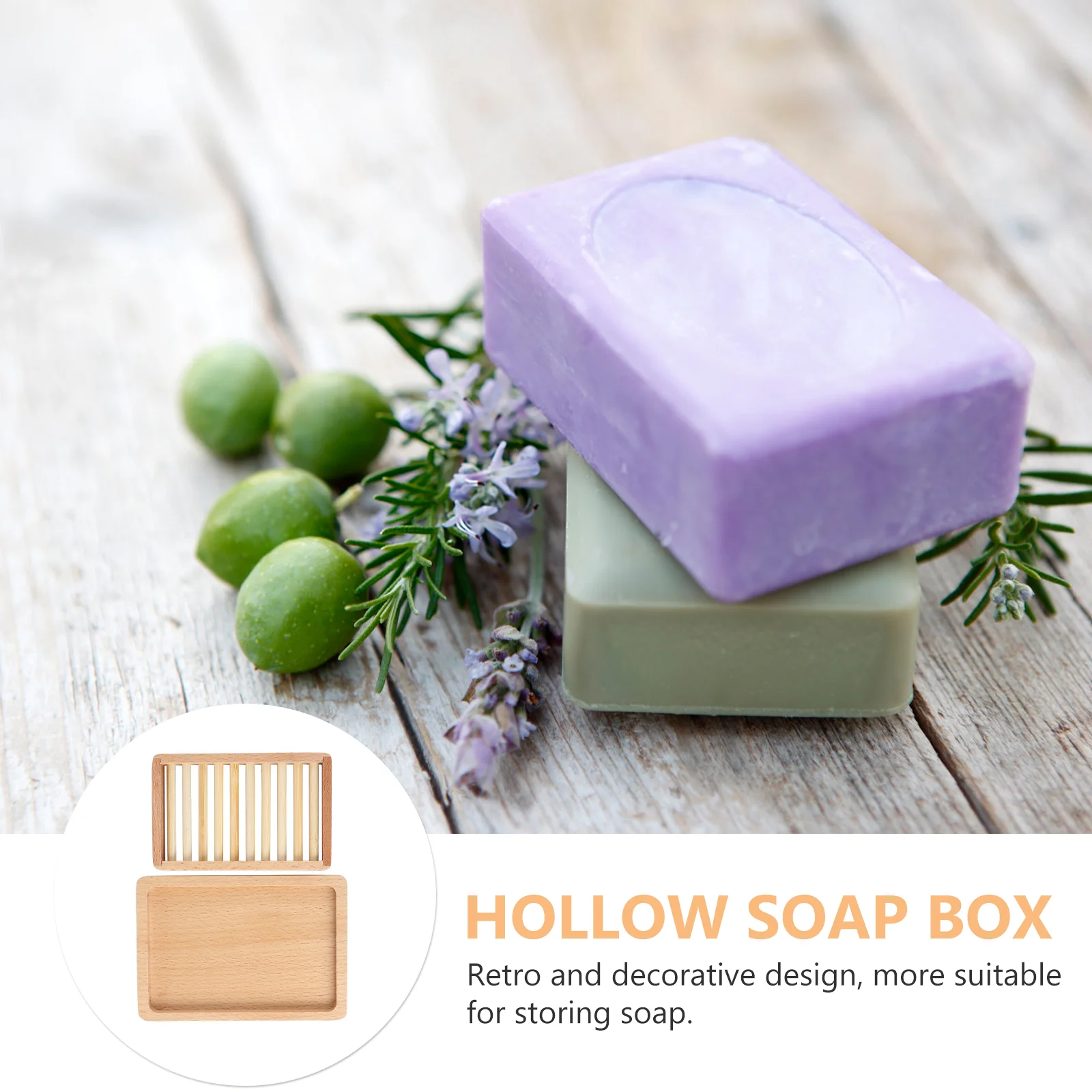 2pcs Wooden Soap Boxes Hollow Out Soap Dish Rustic Soap Holder Room Decoration for Bathroom Toilet Kitchen