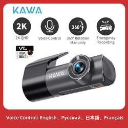 2K Dash Cam For Cars DVR Dash Camera KAWA D5 Emergency Recording,WiFi&APP/Voice Control(Optional) Video Recorder, Dashcam