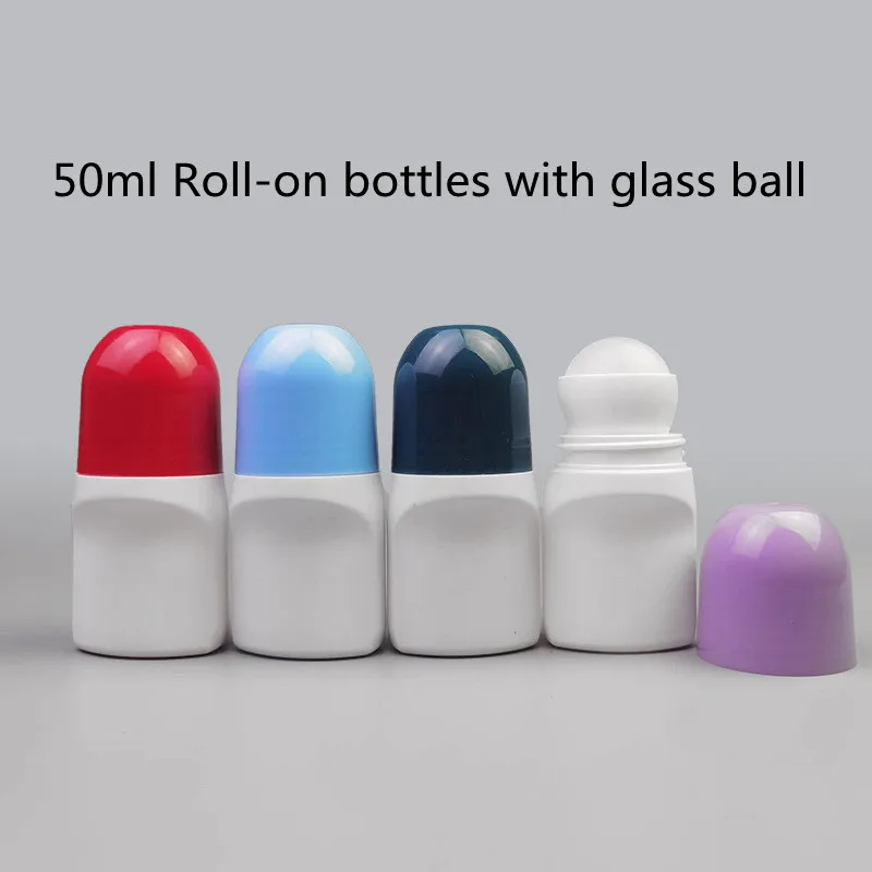 

50ML Essential Oil Bottles Roller Bottles With Glass Roller Balls Perfume Bottles Roll -on Bottles Vials Travel Clear Bottle